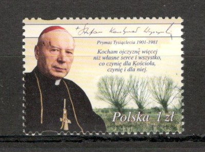 Polonia.2001 100 ani nastere cardinal S.Wyszynski MP.381 foto