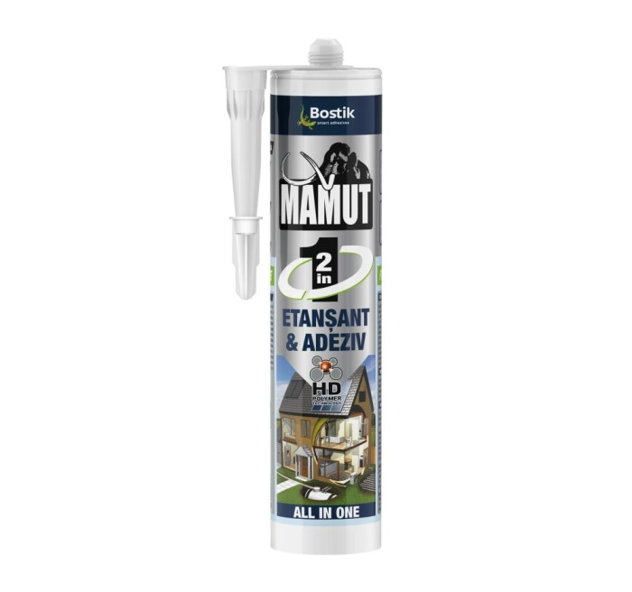 Adeziv pentru suprafete multiple, flexibil, Mamut Universal 2 in 1, interior / exterior, alb, 290 ml