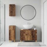 Cumpara ieftin Set de cabinet pentru baie cu 3 piese ARNHEM Lemn vechi