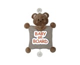 Semn reflectorizant Baby on Board BabyJem Rosu cu Ventuze, Material Rezistent, Lavabil, +0 luni