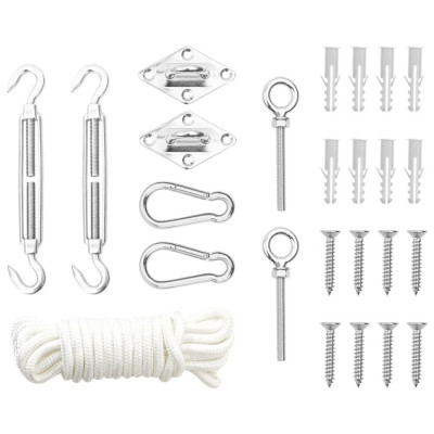 Set accesorii parasolar, 9 piese, otel inoxidabil GartenMobel Dekor foto