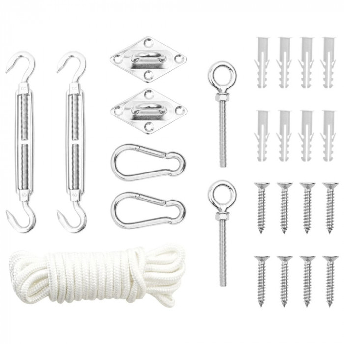 Set accesorii parasolar, 9 piese, otel inoxidabil GartenMobel Dekor