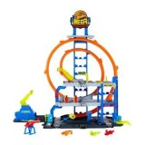 Garaj cu 3 niveluri pentru masinute, cu spalatorie auto, dublu loop si elicopter, include masinuta metalica, CMCLASS