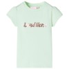 Tricou de copii, m&acirc;neci tip șapcă, verde pal, 104, vidaXL