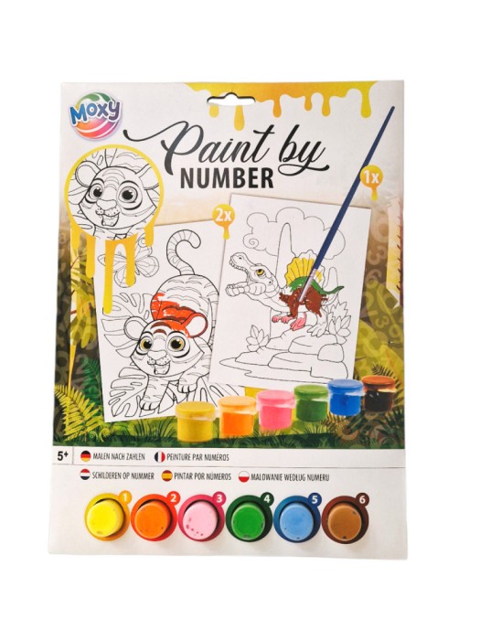 Set pictura pe numere - Tigru &amp; dinozaur PlayLearn Toys