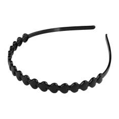 Bentita decorabila din plastic pentru par Crisalida, latime 1.2 cm, Negru