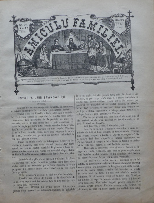 Ziarul Amiculu familiei , an 4 , nr. 26 , Gherla , 1880