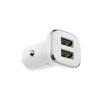 Incarcator Auto Borofone BZ12 2xUSB 2.4A Alb foto