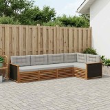 vidaXL Set de canapele de exterior 5 pcs Natural și gri deschis 3383344
