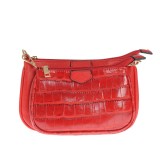 Geanta crossbody rosie cu doua compartimente