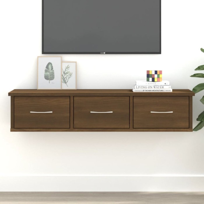 Gossi dulap de perete, stejar maro, 88x26x18,5 cm, lemn prelucrat