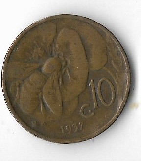 Moneda 10 centesimi 1937 - Italia