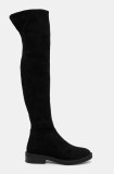 Steve Madden cizme Leza Boots femei, culoarea negru, cu toc plat, SM11003368