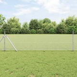 VidaXL Gard Hexagonal Gri Argintiu 0.4 x 25 m Oțel galvanizat