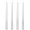 Set Lum&acirc;nări Sfeșnic, Model Decorativ, Alb, 4 Bucăți, Parafină, 2x25cm