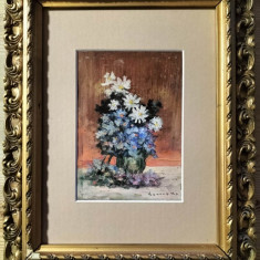 G. Kuşovski (Kuşovsky)-Vas cu flori de câmp, pictură în ulei