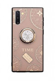 Husa cu pietricele + inel rotativ &#039; Clock &#039; Samsung Galaxy Note 10 , Roz, Alt model telefon Samsung, Alt material