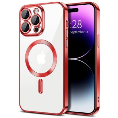 Husa pentru iPhone 14 Pro - Techsuit Luxury Crystal MagSafe - Red foto