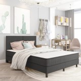 Cumpara ieftin Cadru pat continental, gri, 180x200 cm, material textil
