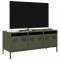 Gossi dulap tv, verde masliniu, 101,5x39x43,5cm, otel laminat la rece