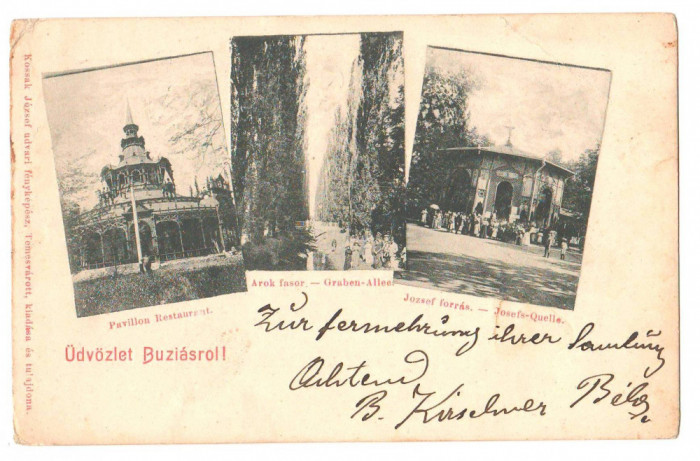 SV * BAILE BUZIAS * PAVILIONUL RESTAURANT * IZVORUL FRANZ JOSEPH * 1899