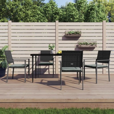 vidaXL Set mobilier de grădină cu perne, 5 piese, poliratan și oțel foto