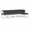 Set canapele de gradina cu perne 5 piese alb lemn masiv de pin
