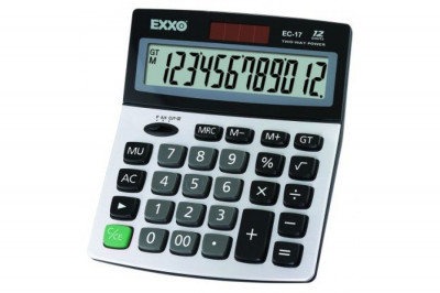 Calculator solar Exxo, 12 caractere, alimentare baterie foto