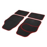 Set covorase auto textile universale Carguard 64 x 44 cm | 44 x 29 cm - negru - rosu Best CarHome
