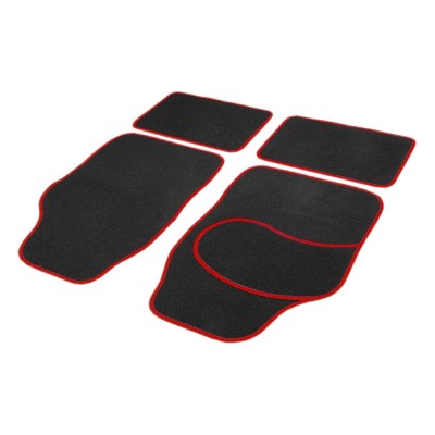Set covorase auto textile universale Carguard 64 x 44 cm | 44 x 29 cm - negru - rosu Best CarHome foto