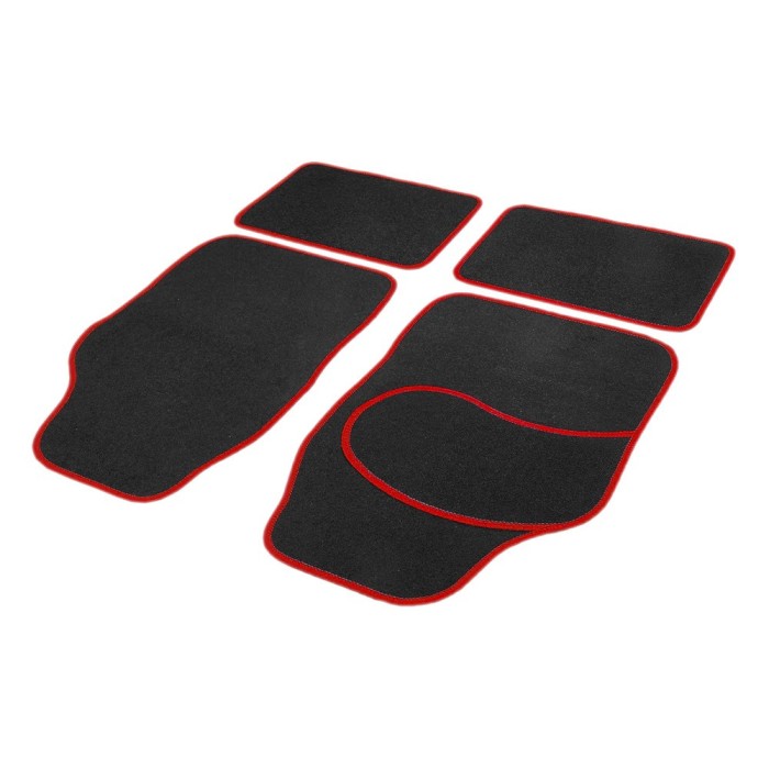 Set covorase auto textile universale Carguard 64 x 44 cm | 44 x 29 cm - negru - rosu Best CarHome