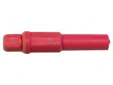 Conector banană 4mm 20A 1kV roşu cu izolaţie nichelat