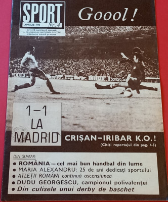 Revista SPORT nr.4/ aprilie 1975 (SPANIA-ROMANIA) foto