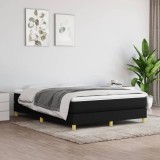 VidaXL Pat box spring cu saltea, negru, 140x200 cm, textil