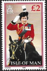 Isle of Man 1990 - Regina Elisabeta II, 2Pound, neuzat foto