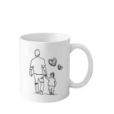 Cana din ceramica haioasa, pentru tata BEST DAD EVER, 330 ml alba