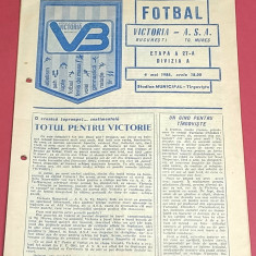 Program meci fotbal VICTORIA Bucuresti - ASA TARGU MURES (04.05.1986)