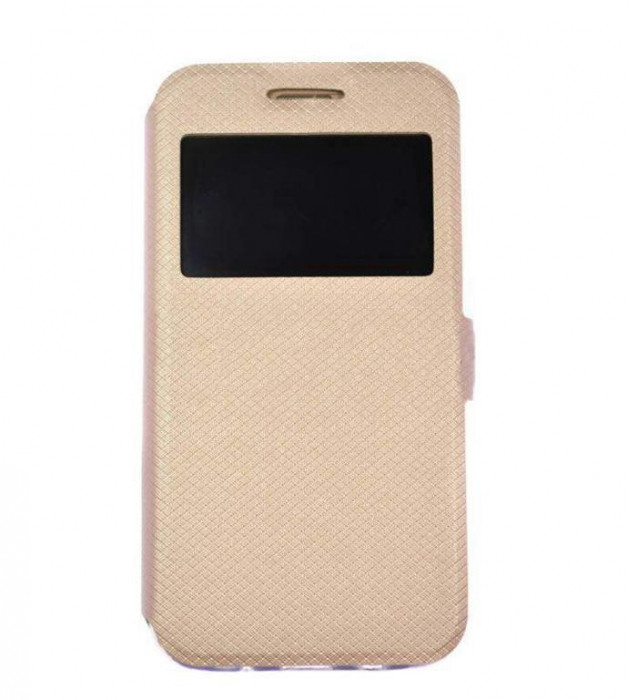 Husa FlipCover Book Samsung Galaxy J1 2016 j120 Fashion Gold S-View