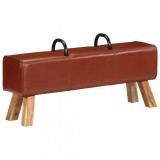 Banca de gimnastica, maro, 110 cm, piele naturala