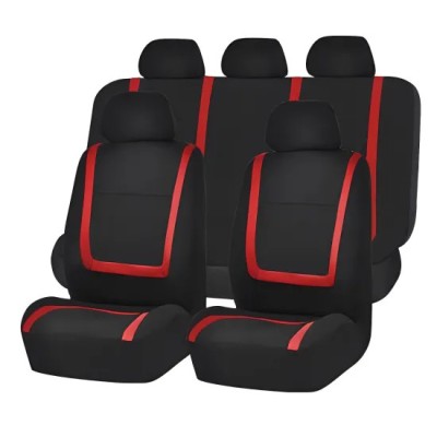 Set huse scaun auto ieftine, Universale 9 piese, model RED LINE - ROSU foto
