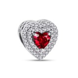 Cumpara ieftin Charm/talisman argint 925, JW1174, model inima rosie, placat cu rodiu, DELIS