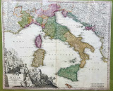 Johann Baptist Homann, STATUUM totius ITALIAE, SICILIAE, SARDINIAE, CORSICAE ET MALTAE, Harta 1715
