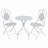 VidaXL Set mobilier de bistro, 3 piese, alb cenușiu, oțel