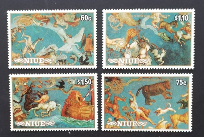 NIUE-COMETA HALLEY,ZODII..-4 V.- MNH**-NIU 003
