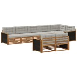 vidaXL Set de canapele de exterior 8 pcs Natural și gri deschis 3383494