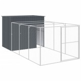 Cumpara ieftin Cusca de caine cu tarc antracit 214x457x181 cm otel galvanizat