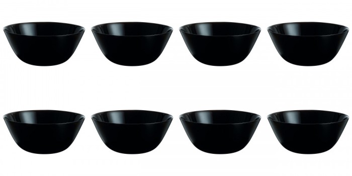 Set boluri, 8 piese, 2.9 l, Opal, Negru