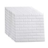 Set 10 x Tapet 3D autocolant FOXMAG24, 77x70 cm, model caramida in relief, alb, rezistent la apa, usor de curatat