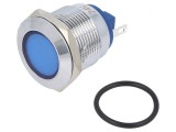 Lampă LED albastră control 24V &Oslash;19mm alamă