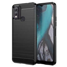 Husa Nokia C22 Techsuit Carbon Silicone, negru foto